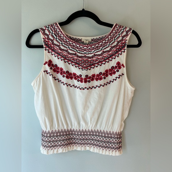 Anthropologie Tops - Anthropologie Tiny Linni Smocked Embroidered Top Women's Size Small